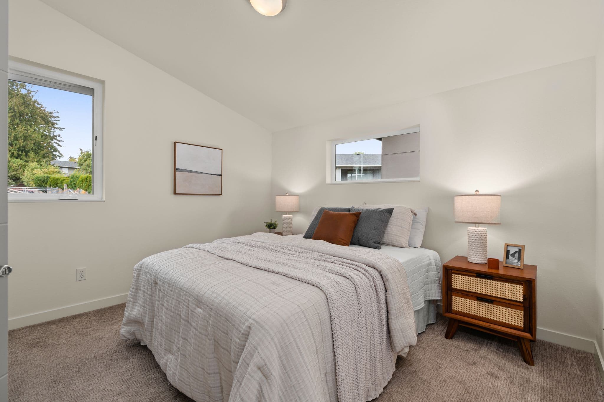 Bedroom with nightstand and lamp
