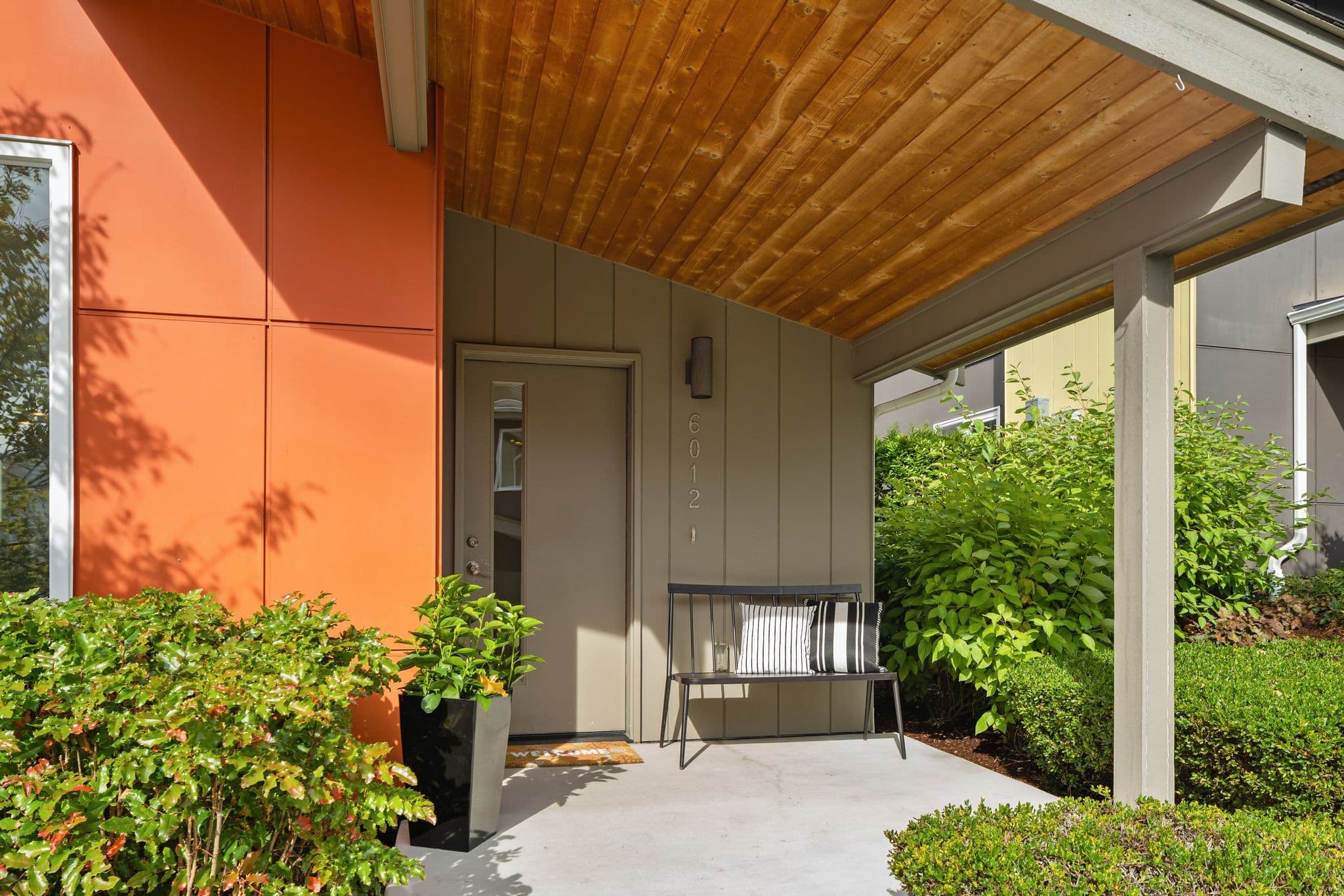 Covered front porch at a Rainier View Homes home