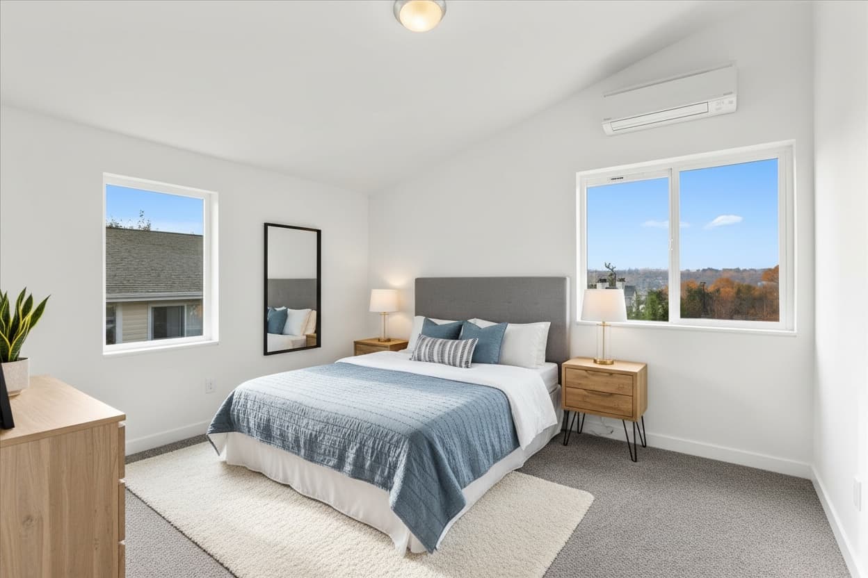 Primary bedroom with a view