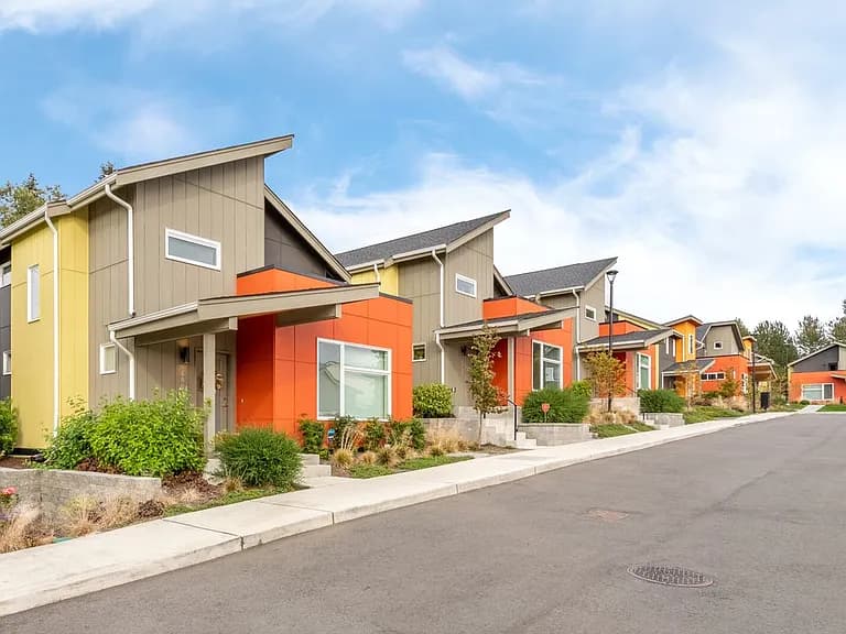 Street view of the Rainier View Homes community